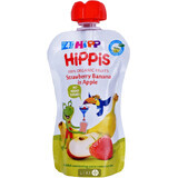 Органическое фруктовое пюре HiPP HiPPiS Pouch Яблоко-клубника-банан, 100 г