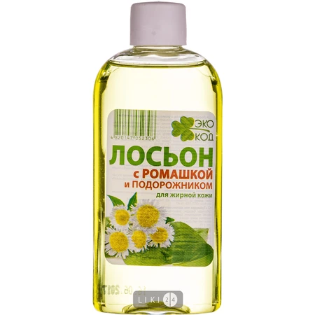 Лосьон для лица Экокод косметический для жирной кожи с ромашкой и подорожником 100 мл: цены и характеристики