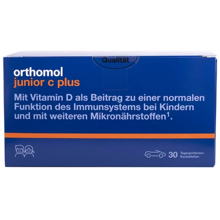 Orthomol Junior C Plus Orange для повышения иммунитета таблетки жевательные с витамином С, Д, цинком на курс 30 дней: цены и характеристики