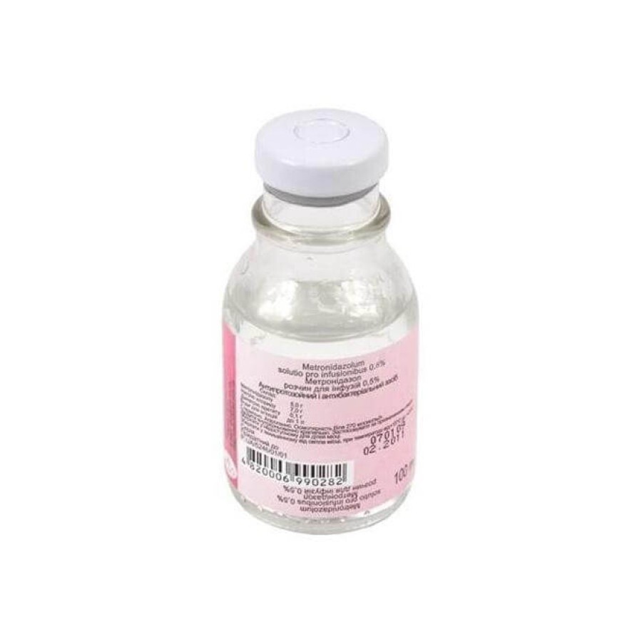 Метронидазол р-р д / инф. 0,5% бутылка 100 мл Инфузия (Украина, Киев) (СА)