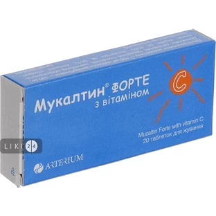 Мукалтин форте с вит.C мята №20 жев.тб