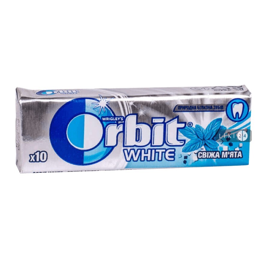 Жувальна гумка Orbit White Освіжаюча м'ята 14г: ціни та характеристики