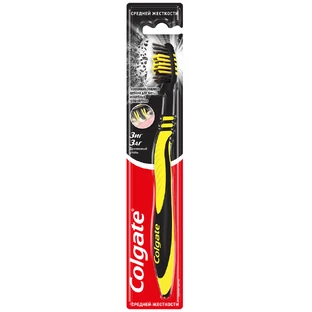 Зубная щетка Colgate Zig Zag Charcoal, черная, средней жесткости
