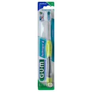 Зубная щетка GUM Technique PLUS, компактная средне-мягкая