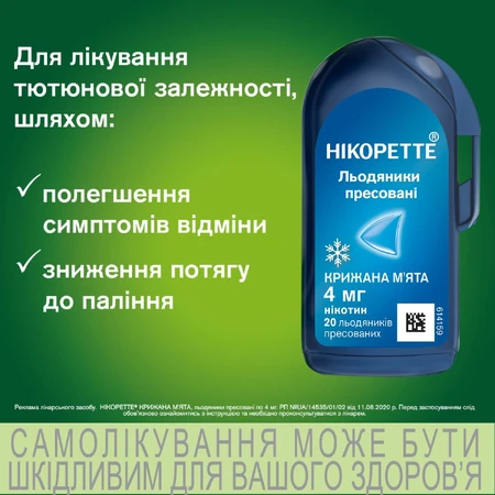 Никоретте Ледяная Мята 4 мг леденцы, №20: цены и характеристики