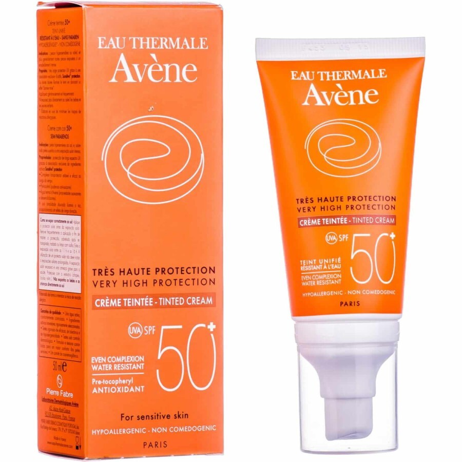 Крем для обличчя Avene Eau Thermale Creme Teintee Protection SPF 50+ Sensitive Skin тональний, 50 мл: ціни та характеристики