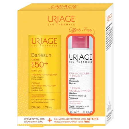 Набір Uriage Барьесан Крем Сонцезахисний SPF50 + 50 мл+Вода міцелярна термальна 100 мл: ціни та характеристики