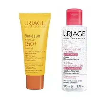 Набір Uriage Барьесан Крем Сонцезахисний SPF50 + 50 мл+Вода міцелярна термальна 100 мл: ціни та характеристики