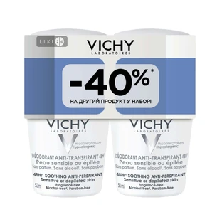 Набор Vichy дуо-пак из 2-х шариковых дезодорантов 48 часов защиты для чувствительной кожи 2 х 50 мл