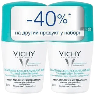 Набір Vichy дуо-пак з 2-х кулькових дезодорантів 48 годин інтенсивного захисту