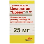 Цисплатин Ебеве 25 мг концентрат для розчину для інфузій флакон, 50 мл: ціни та характеристики