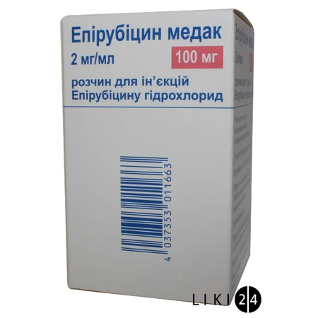 Епірубіцин медак р-н д/ін. 2 мг/мл фл. 50 мл: ціни та характеристики