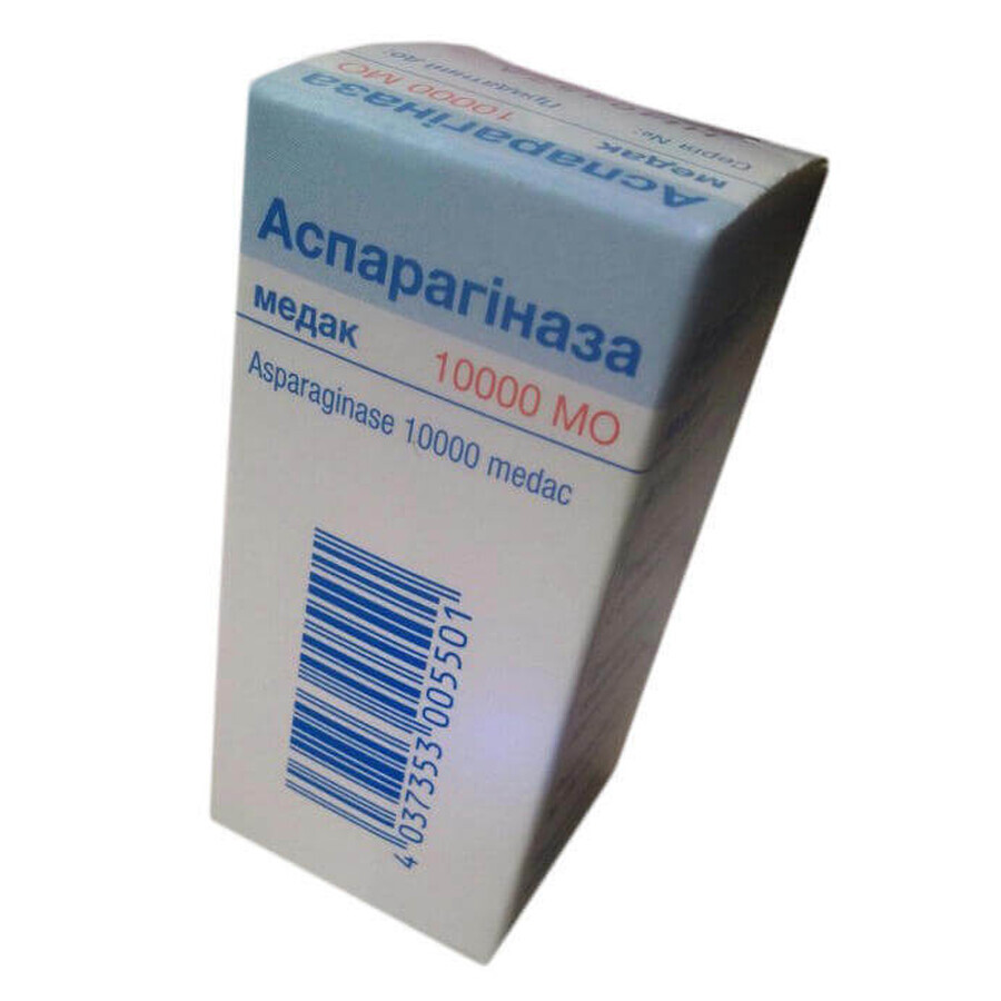 Аспарагіназа 10000 медак пор. д/р-ну д/ін. 10000 МО фл. №5: ціни та характеристики
