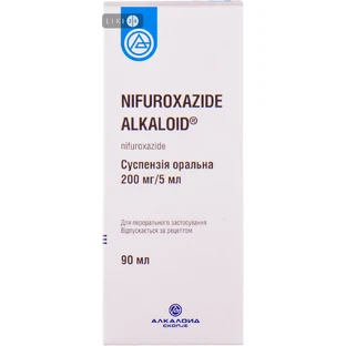 Нифуроксазид алкалоид сусп. оральн. 200 мг/5 мл фл. 90 мл