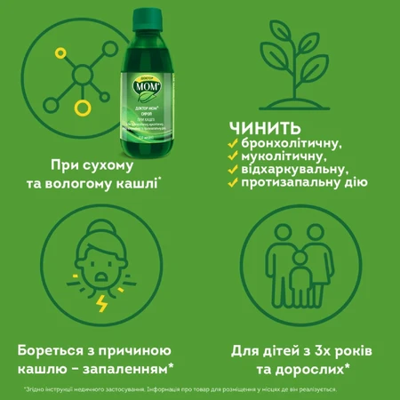 Доктор мом сироп фл. 150 мл: ціни та характеристики