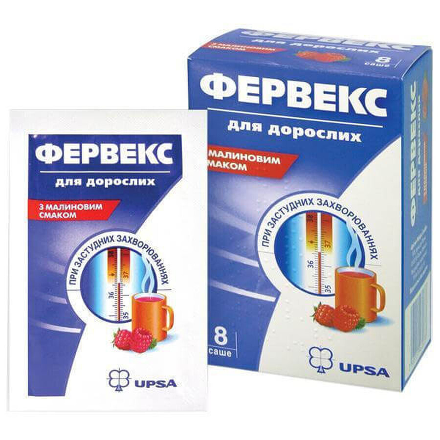 Фервекс для взрослых с малиновым вкусом порошок д/оральн. р-ра саше №8