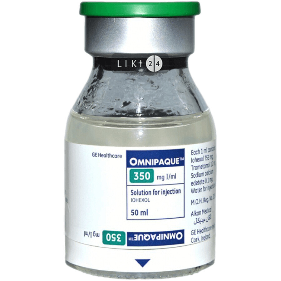 Омніпак р-н д/ін. 350 мг йоду/мл фл. скляний 50 мл №10: ціни та характеристики