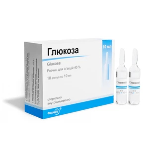 Глюкоза р-н д/ін. 40 % амп. 10 мл №10