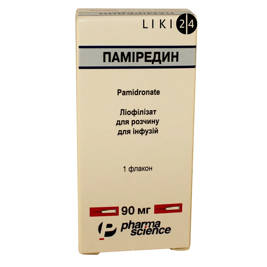 Памиредин лиофил. д/р-ра д/инф 90 мг фл.: цены и характеристики