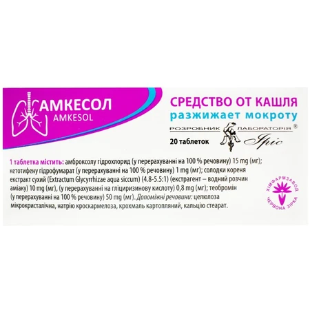 Амкесол табл. блистер в пачке №20: цены и характеристики