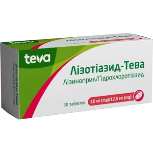 Лізотіазид-Тева табл. 10 мг/12,5 мг блістер, №30