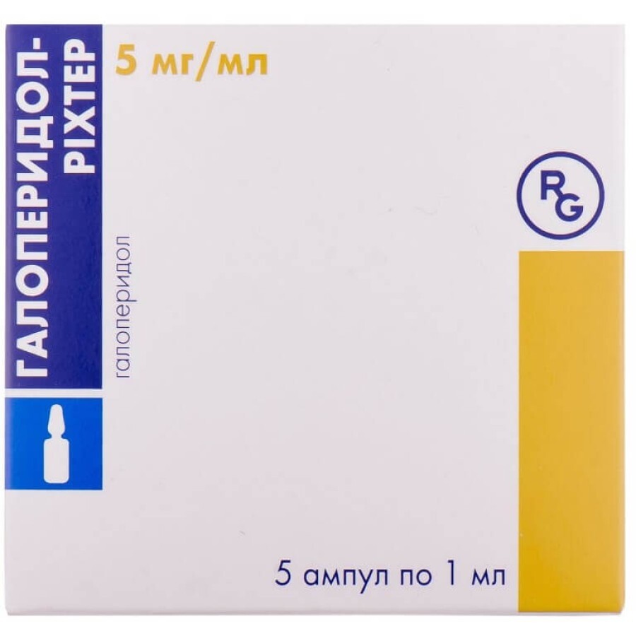 Галоперидол-ріхтер р-н д/ін. 5 мг амп. 1 мл №5: ціни та характеристики