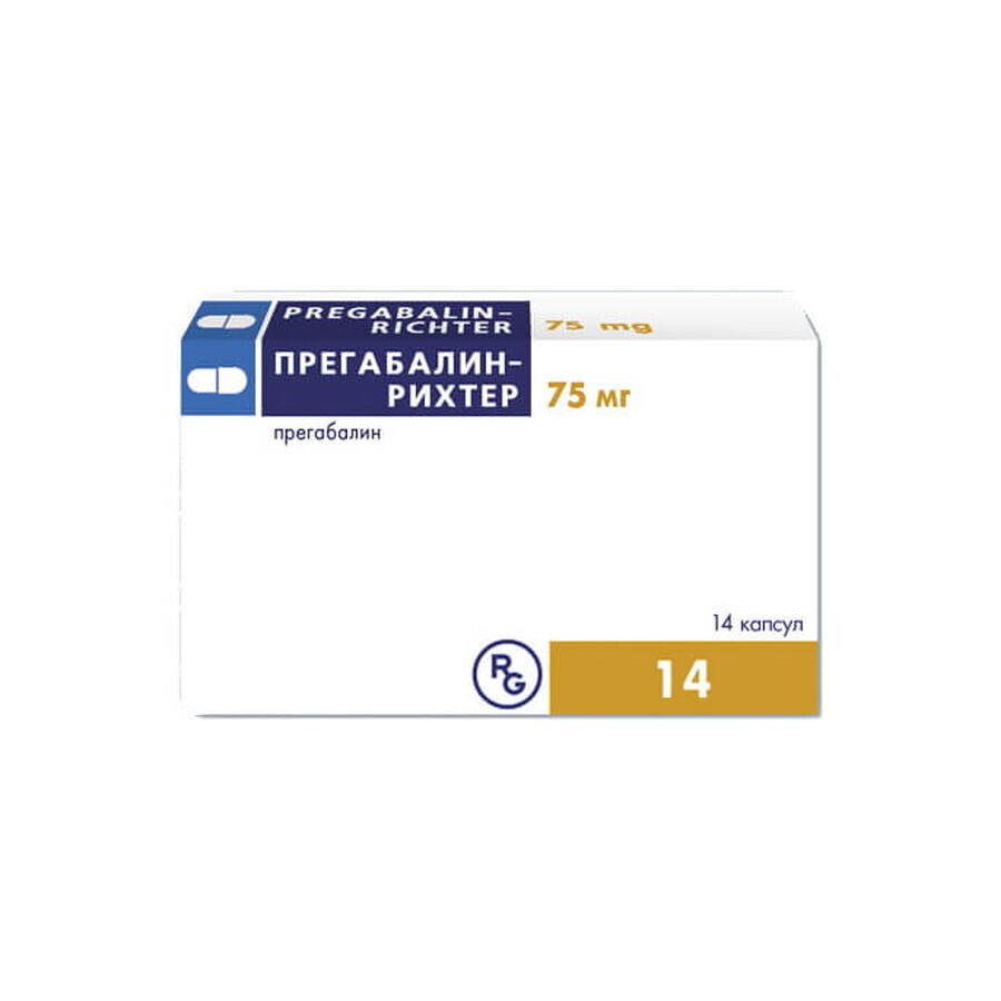 Прегабалин-рихтер капсулы 75 мг блистер №14