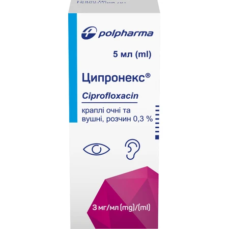 Ципронекс капли глаз./уш. 0,3 % 5 мл: цены и характеристики