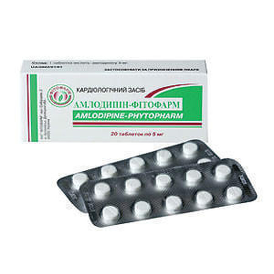 Амлодипін-фітофарм таблетки 5 мг блістер №20