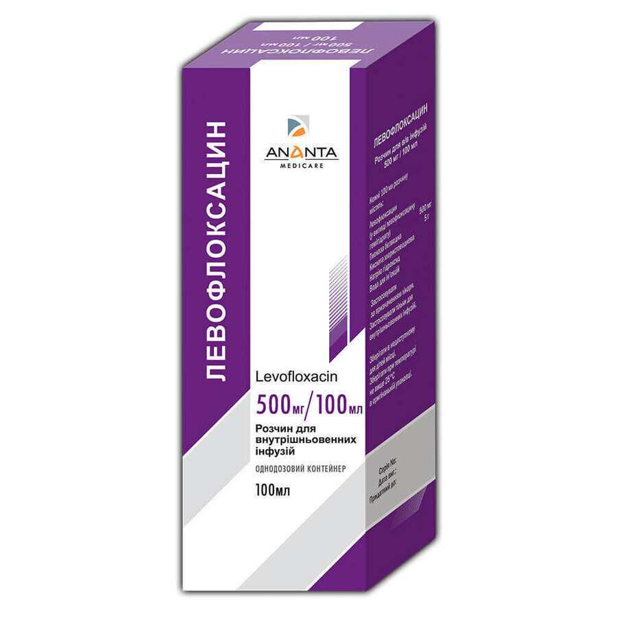 Левофлоксацин р-н д/інф. 500 мг/100 мл контейнер 100 мл: ціни та характеристики