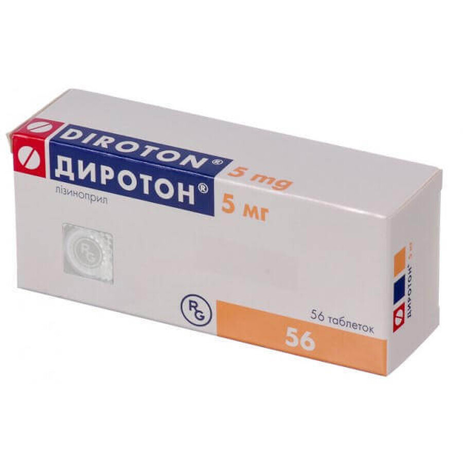 Диротон таблетки 5 мг блістер №56