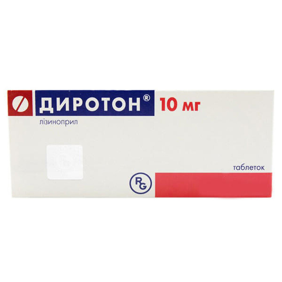 Диротон табл. 10 мг блістер №14: ціни та характеристики