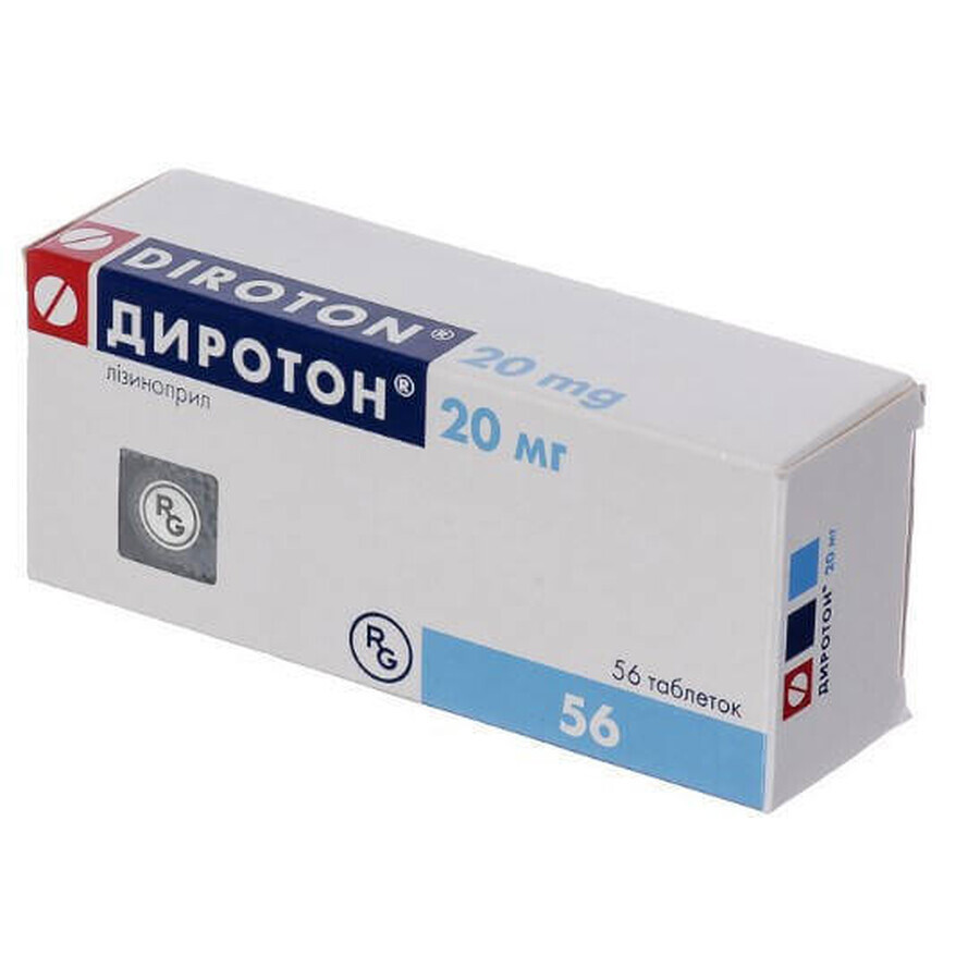 Диротон таблетки 20 мг блистер №56
