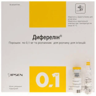 Диферелин пор. 0,1 мг фл., с раств. в амп. 1 мл №7