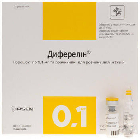Диферелин пор. 0,1 мг фл., с раств. в амп. 1 мл №7
