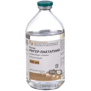 Рингера раствор лактатный р-р д/инф. бутылка 400 мл