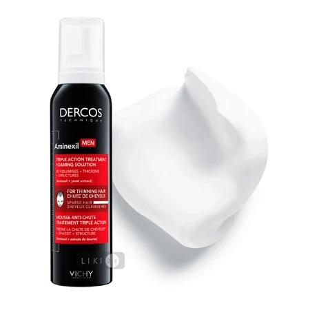 Vichy Dercos Aminexil Clinical 5, пена тройного действия против выпадения и редких волос для мужчин, 150 мл: цены и характеристики