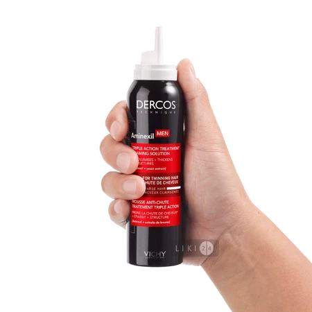 Vichy Dercos Aminexil Clinical 5, пена тройного действия против выпадения и редких волос для мужчин, 150 мл: цены и характеристики