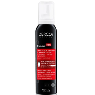 Vichy Dercos Aminexil Clinical 5, пена тройного действия против выпадения и редких волос для мужчин, 150 мл