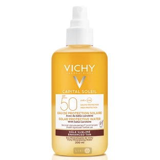 Спрей Vichy Capital Soleil, солнцезащитный водный, двухфазный, для лица и тела, с бета-каротином, SPF-50, 200 мл