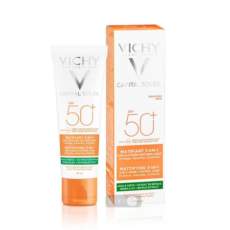 Крем Vichy Capital Soleil солнцезащитный матирующий 3 в 1 для жирной проблемной кожи SPF50, 50 мл: цены и характеристики