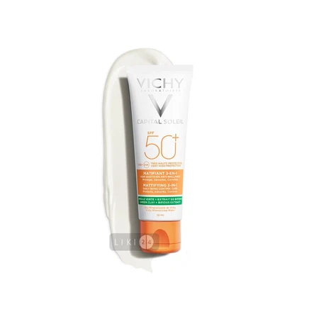 Крем Vichy Capital Soleil солнцезащитный матирующий 3 в 1 для жирной проблемной кожи SPF50, 50 мл: цены и характеристики