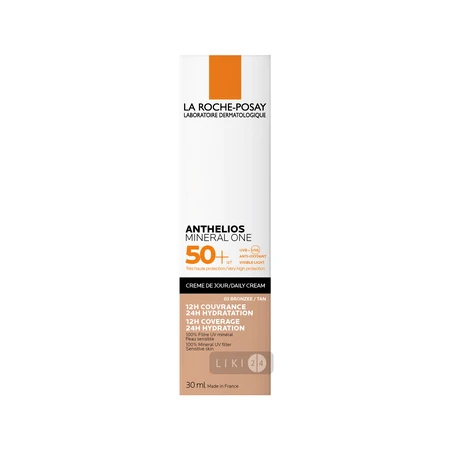 Тональный крем La Roche-Posay Anthelios Mineral One, увлажняющий солнцезащитный, для ежедневного использования, SPF 50+, оттенок 03, 30 мл: цены и характеристики
