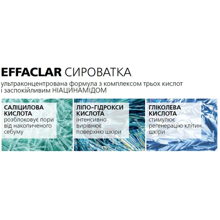Ультраконцентрована сироватка Ля Рош-Позе Ефаклар з ефектом пілінгу з комплексом трьох кислот для жирної проблемної шкіри, 30 мл: ціни та характеристики