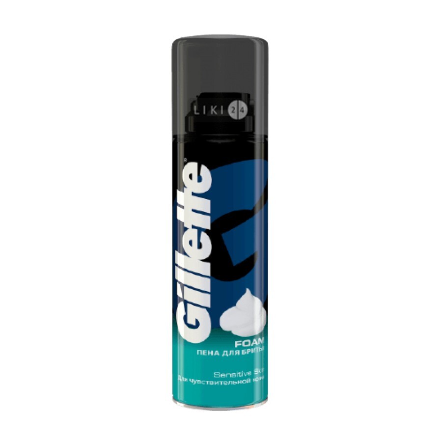 Піна для гоління Gillette Foam Sensitive Skin Для чутливої шкіри 200 мл: ціни та характеристики