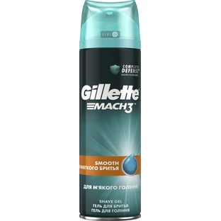 Гель для гоління Gillette Mach3 Close & Smooth Для гладкого і м'якого гоління 200 мл