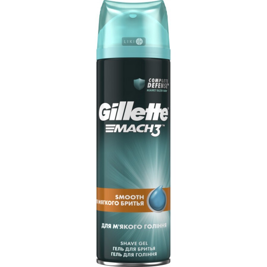 Гель для гоління Gillette Mach3 Close & Smooth Для гладкого і м'якого гоління 200 мл: ціни та характеристики