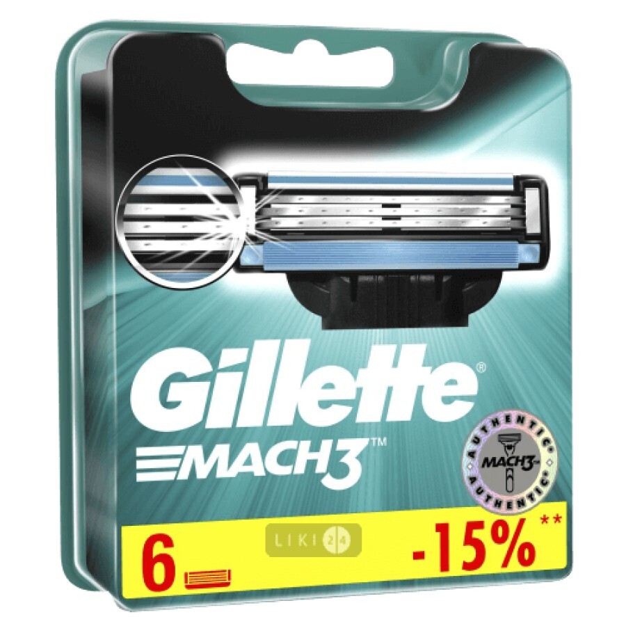 Сменные картриджи для бритья Gillette Mach3 мужские 6 шт: цены и характеристики