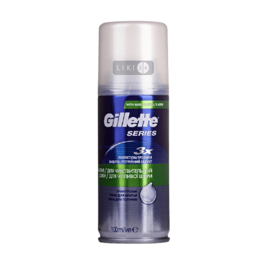 Піна для гоління Gillette Series для чутливої шкіри 100 мл: ціни та характеристики
