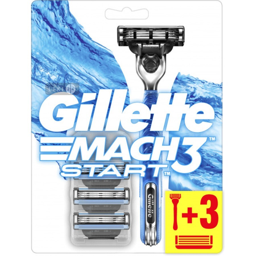 Станок для бритья Gillette Mach3 Start мужской с 3 сменными картриджами: цены и характеристики